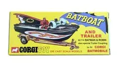 CORGI TOYS BATBOAT & TRAILER WITH BATMAN & ROBIN 107