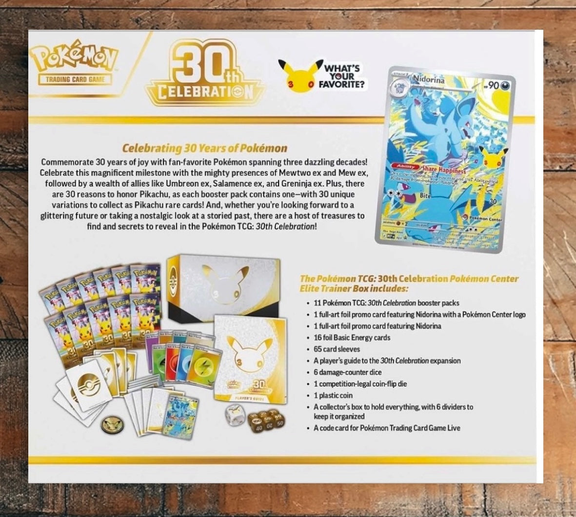 Pokemon Center 30th Anniversary ETB Elite Trainer Box New Sealed.            *Pre-Order*