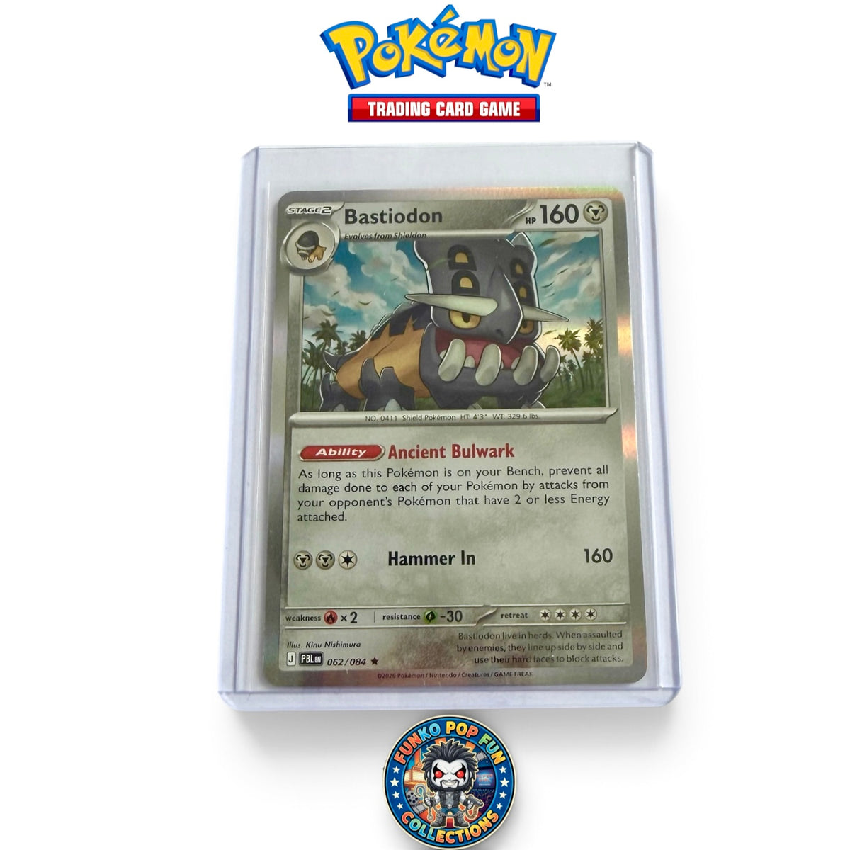 Bastiodon 062/084 Rare Pitch Black Pokemon Holo Near Mint Single Card.