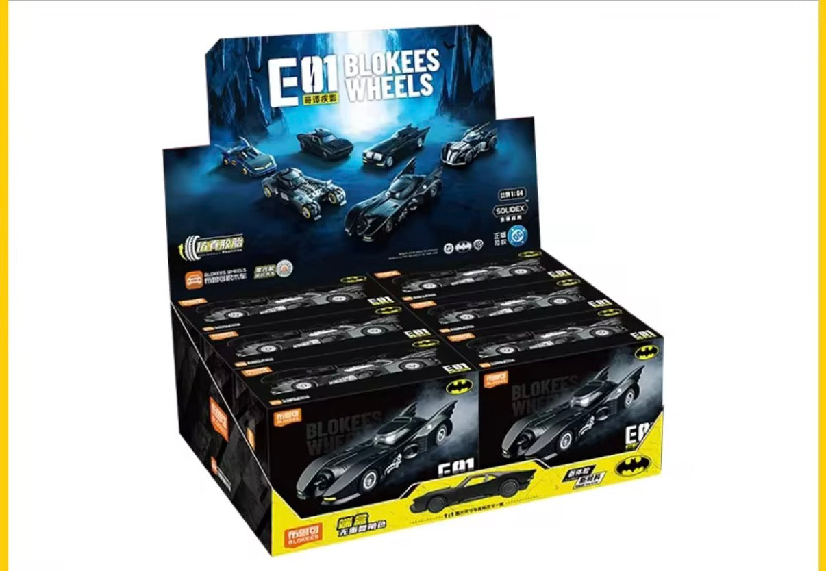 Blokees Wheels E01 DC Batman Car Gotham Shadow Batmobile BlindBox 1:64 Model Kit.