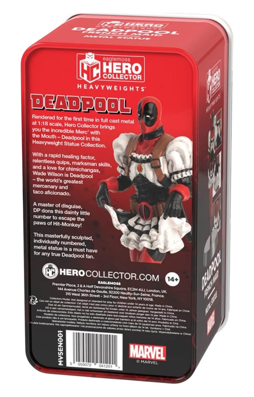 Eaglemoss Hero Collector Heavyweights Marvel Deadpool French Maid Metal Statue.