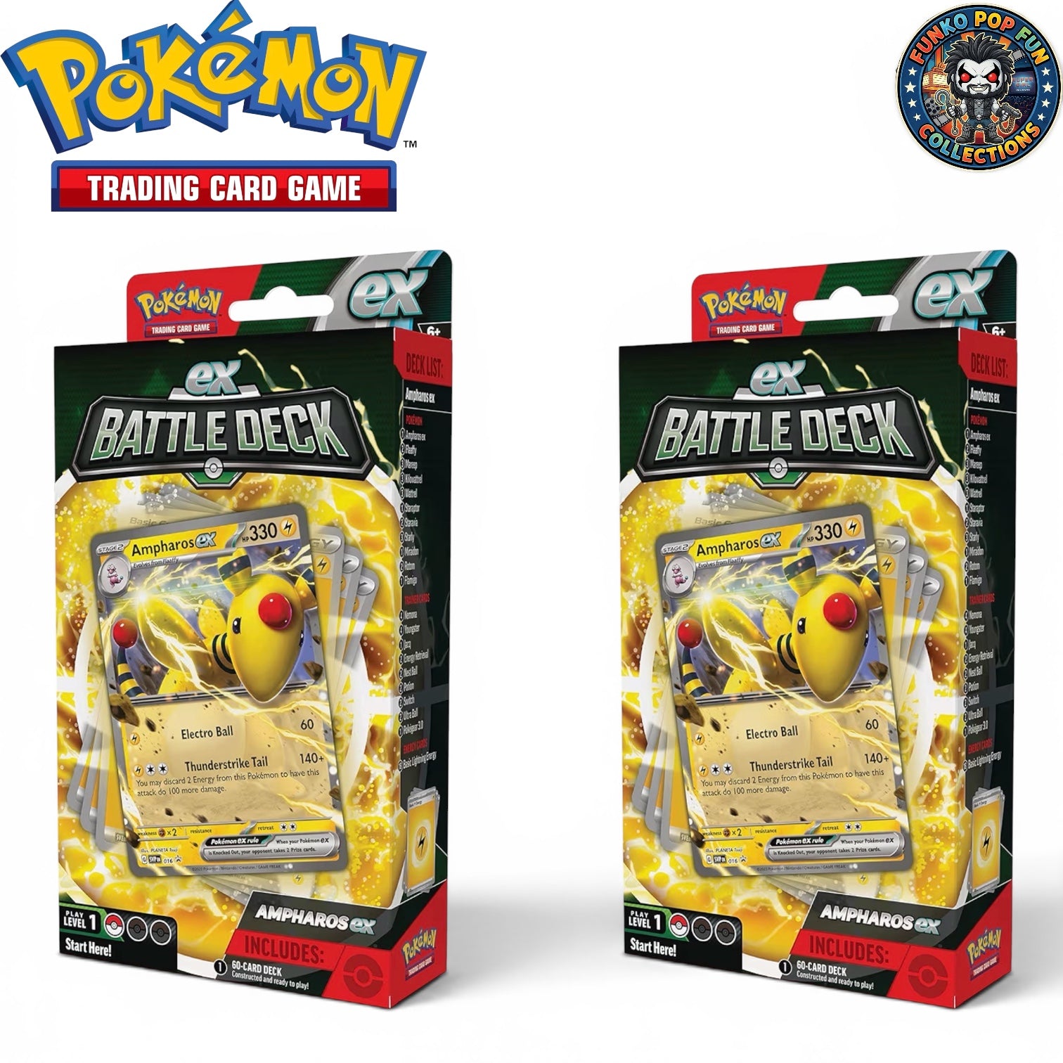 Pokémon TCG: Ampharos ex Battle Deck Ready-to-Play 60-Card Deck.