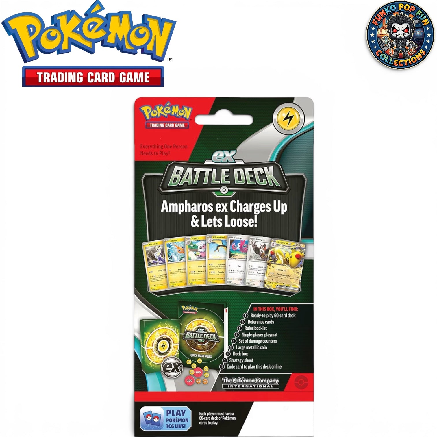 Pokémon TCG: Ampharos ex Battle Deck Ready-to-Play 60-Card Deck.