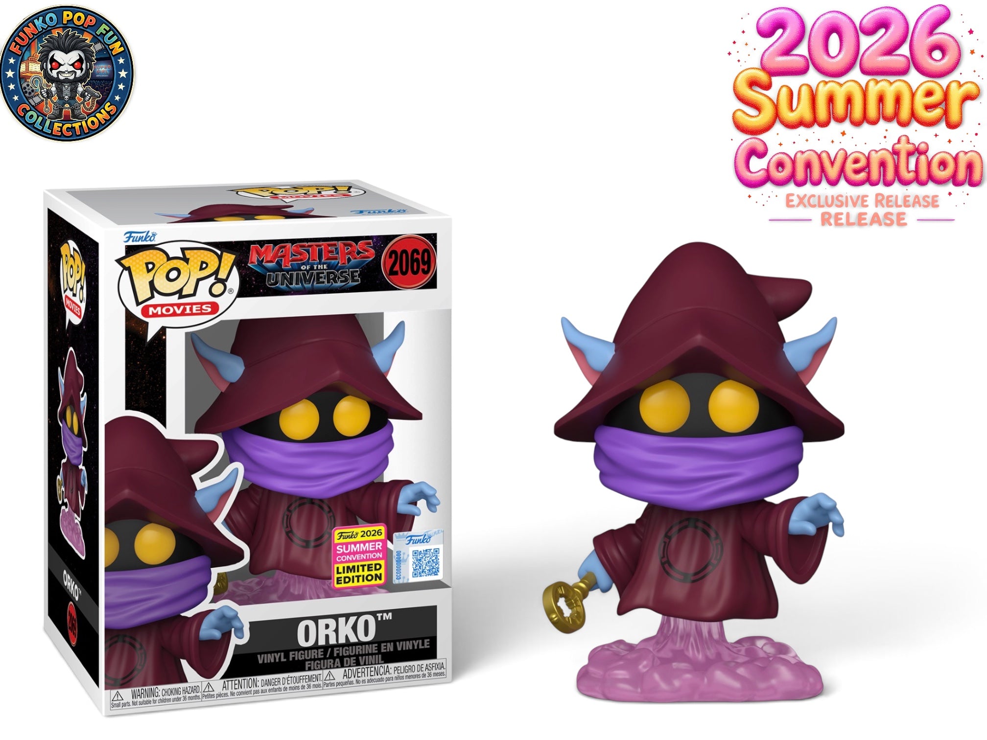 Funko Pop! Very Exclusive Royal! Masters of The Universe Orko Live Action.