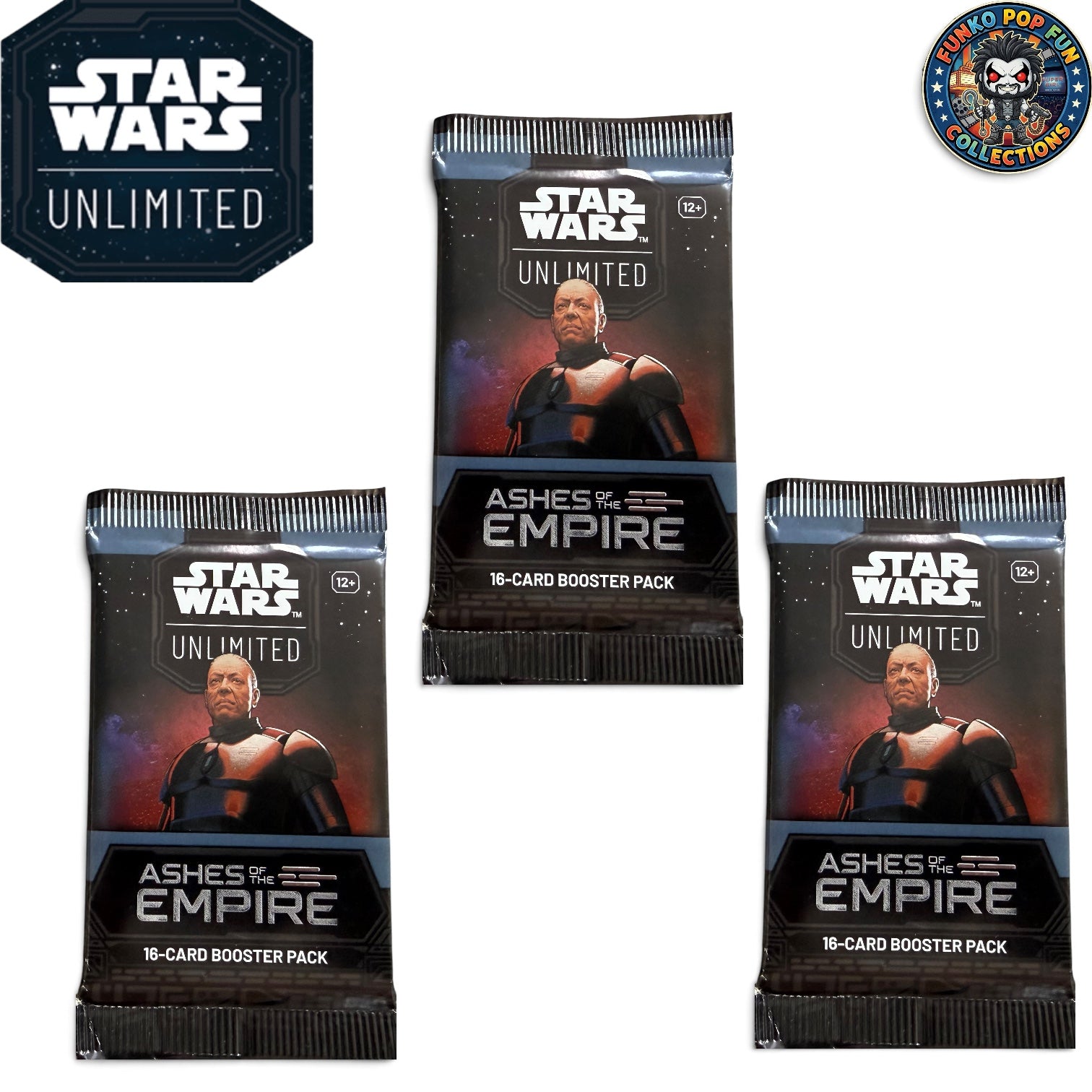 3x Star Wars Unlimited Ashes of the Empire Booster Pack Set.