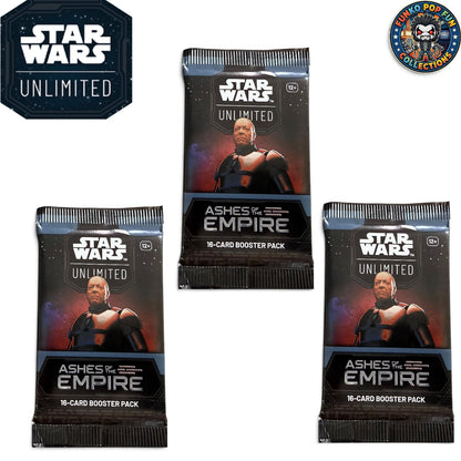 3x Star Wars Unlimited Ashes of the Empire Booster Pack Set.