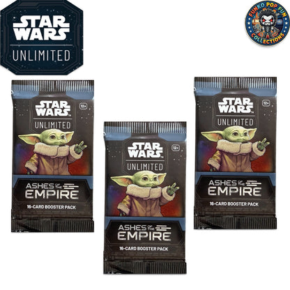 3x Star Wars Unlimited Ashes of the Empire Booster Pack Set.