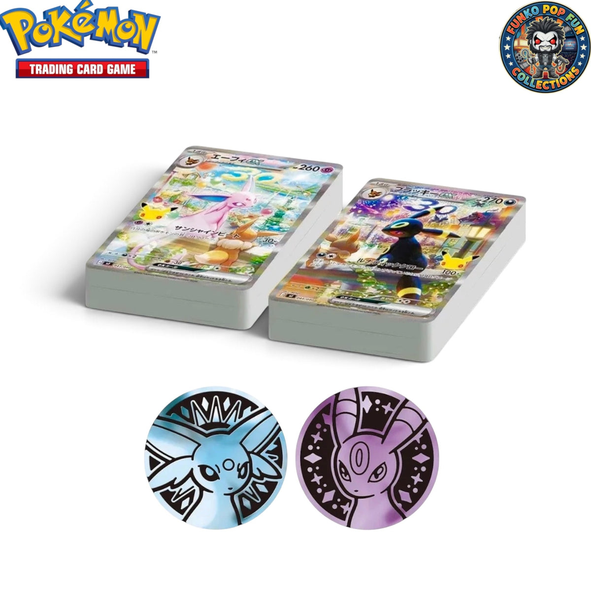 Pokemon Limited Edition Japanese 30th Celebration Premium Deck Set with Espeon Umbreon Card, New & Sealed.