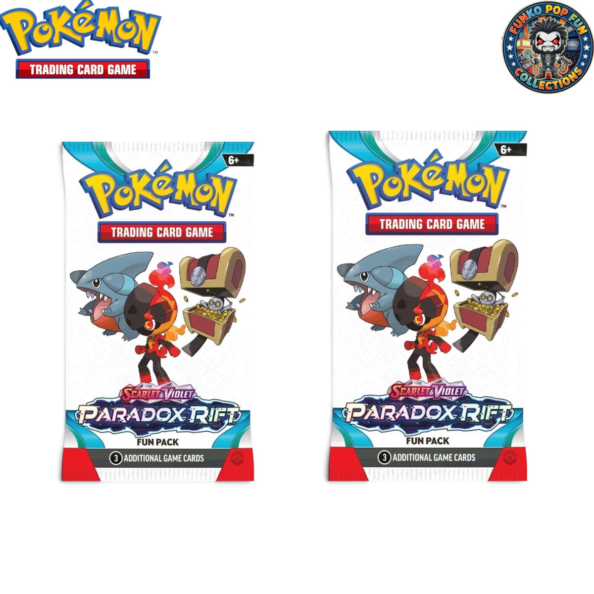 Pokémon TCG Scarlet & Violet Paradox Rift Fun 2 x Rare Booster Packs New & Sealed.