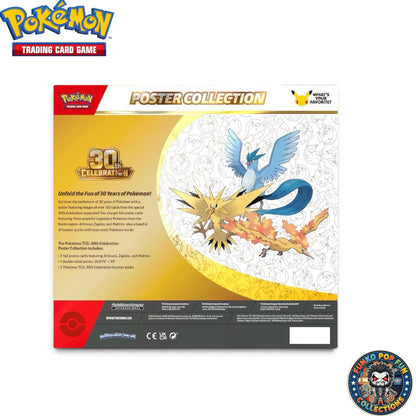 Pokémon TCG: Exclusive 30th Celebration Poster Collection with 3 Promo Cards, 1 Poster & 3 Boosters Packs New & Sealed.