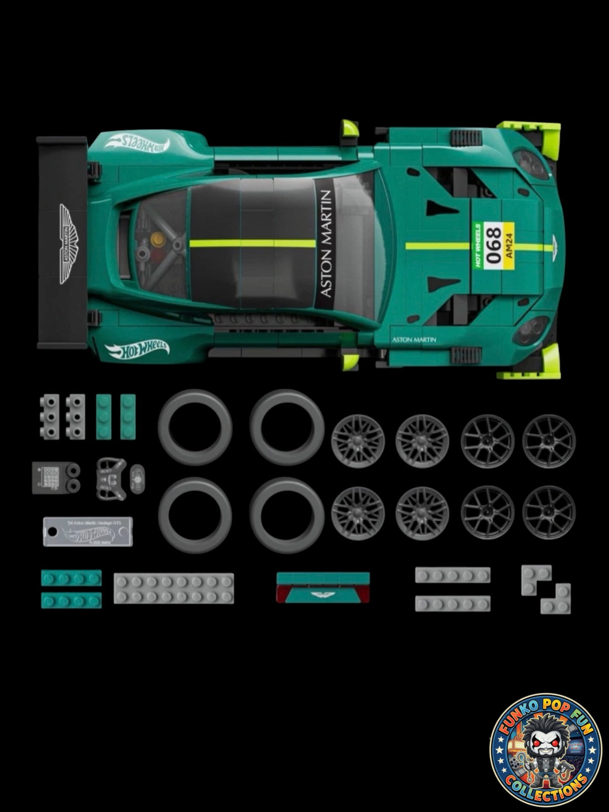 Exclusive Limited Edition Mattel Brick Shop Hot Wheels Elite Series '24 Aston Martin Vantage GT3 Set