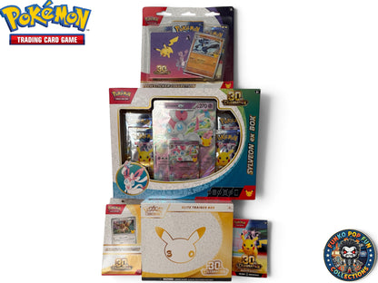 Mega Deal 30th Celebration Pokemon Offer of 5 Items - Inducing over 24 Booster Pack’s.