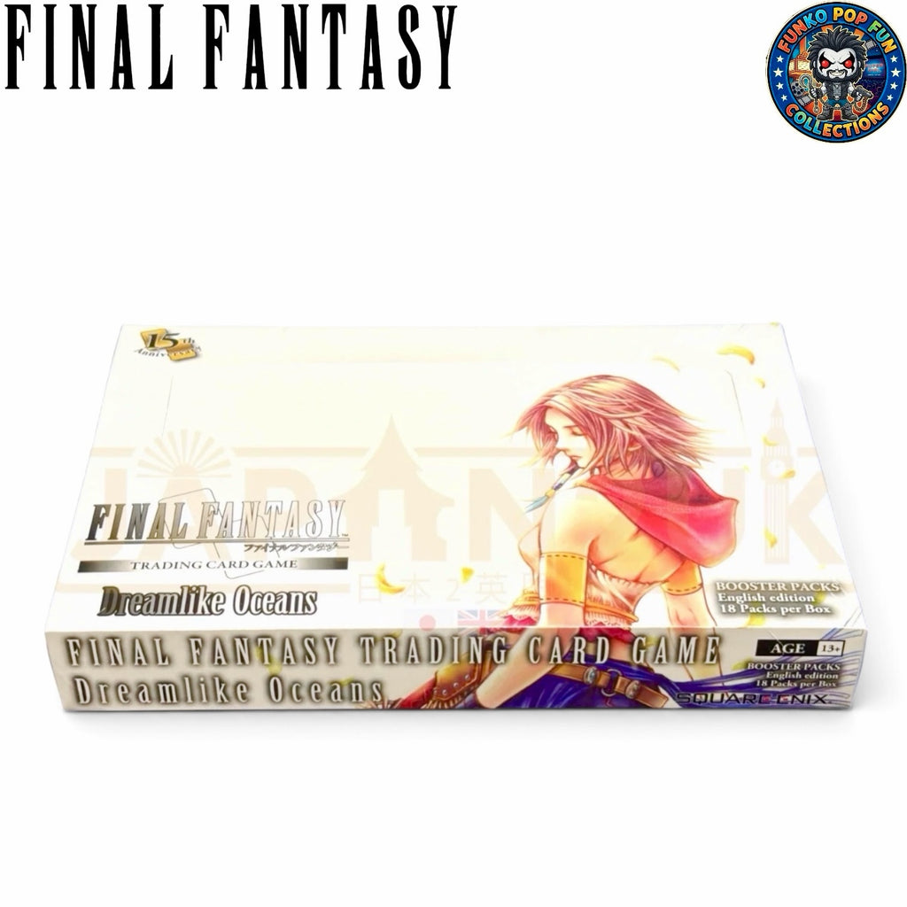Funko Pop Fun Collections Final Fantasy Trading Card Game Dreamlike Oceans booster box with 18 packs