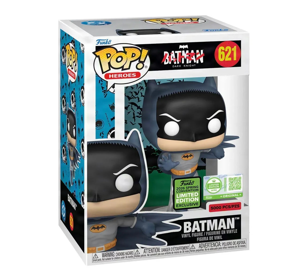 FUNKO POP! LIMITED EDITION GRAIL BATMAN (BAT-MANGA! BLACK & WHITE) WITH POP PROTECTOR 621
